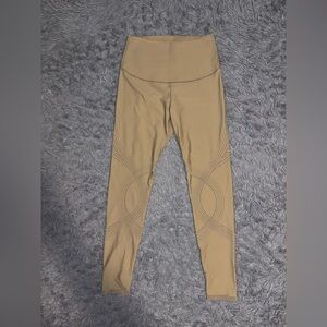 Fanka Leggings Women Large Beige Body Sculpt Compression Reversible Yoga Pilates